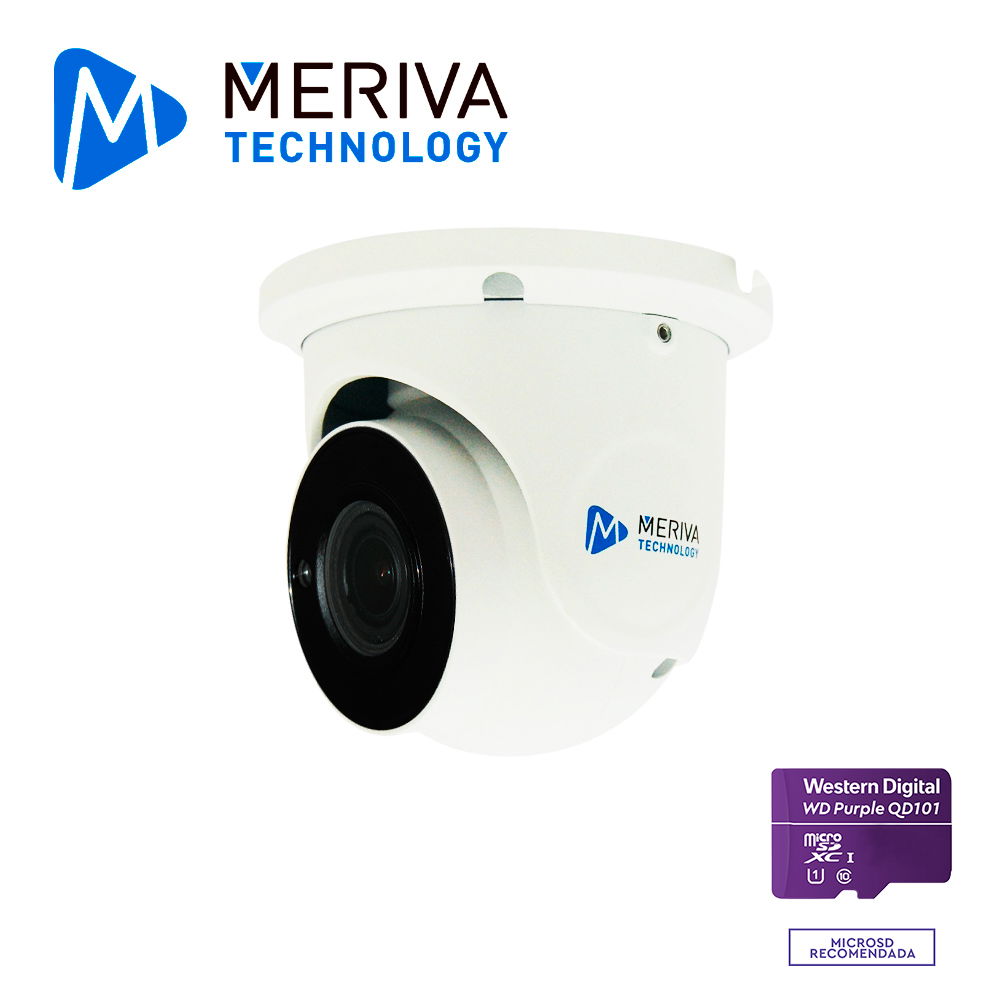 CAM IP DOMO MERIVA TECHNOLOGY MFD-500S3A / 5MP / H.265 / 3.6MM / 20M IR / IP66 / METALICA / POE / 12VDC
