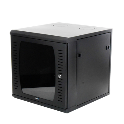 Gabinete para Montaje en Pared Fijo, con 9 Unidades de Rack, de 19in, Puerta de Cristal Templado, Fabricado en Acero