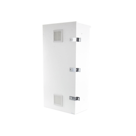 Gabinete para instalación de 3 Baterías PL110D12, Fabricado en Lámina Galvanizada, Accesorios para piso o poste (No incluidos)