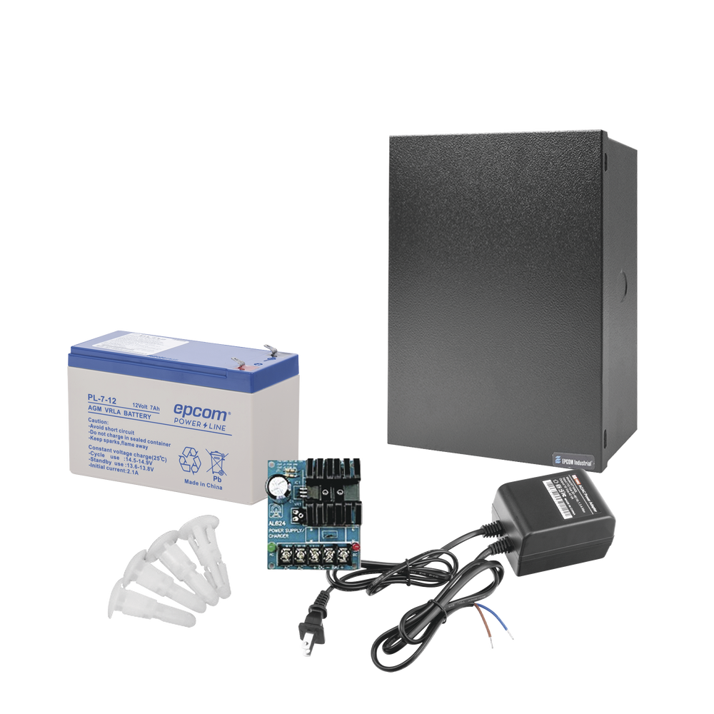Kit de Fuente ALTRONIX ( AL624 ) con salida de 12 Vcd a 0.75 Amper, incluye transformador y batería de 7 Amper