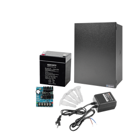 Kit con Fuente ALTRONIX ( AL624 ) con salida  de 12 Vcd a 0.75 Amper, incluye transformador y batería de 4.5 Amper
