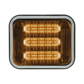 Luz perimetral led prizm  II de 7x9 con bisel, lente de color y ref 8, ambar