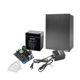 Kit con fuente ALTRONIX de 12 Vcd a 4 Amper, incluye transformador y batería de 4.5 Amper