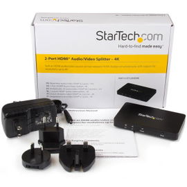 StarTech.com Divisor HDMI de 2 Puertos de Vídeo 4K - Splitter Multiplicador 1x2 HDMI de Aluminio Sólido - 4K 30 Hz