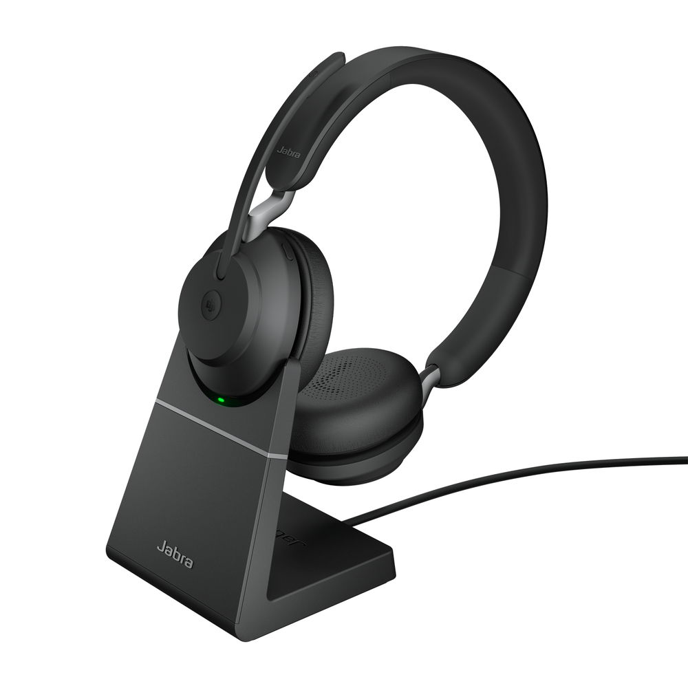 Jabra Evolve2 65 MS Stereo - Auricular - en oreja - Bluetooth - inalámbrico - USB-A - aislamiento de ruido - negro - con base de carga - Certificado para Equipos de Microsoft Jabra Evolve2 65 MS Stereo - Auricular - en oreja - Bluetooth - inalámbrico - USB-A - aislamiento de ruido - negro - con base de carga - Certificado para Equipos de Microsoft