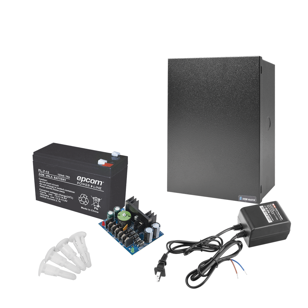 Kit con fuente ALTRONIX de 12 Vcd a 4 Amper, incluye transformador y batería de 7 Amper