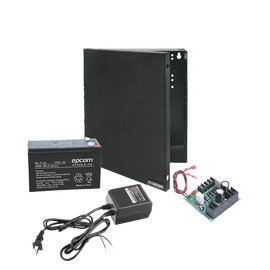 Kit con fuente ELK Products ( ELK624 ) con salida de 12 Vcd a 1 Amper, incluye transformador y batería de 7 Amper