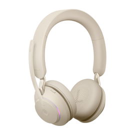Jabra Evolve2 65 MS Stereo - Auricular - en oreja - Bluetooth - inalámbrico - USB-A - aislamiento de ruido - beige - Certificado para Equipos de Microsoft