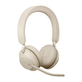 Jabra Evolve2 65 MS Stereo - Auricular - en oreja - Bluetooth - inalámbrico - USB-A - aislamiento de ruido - beige - Certificado para Equipos de Microsoft