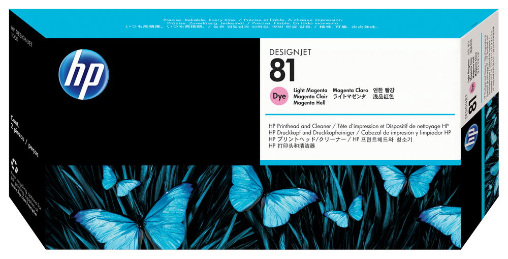 HP Limpiador de cabezales de impresión y cabezal de impresión colorante DesignJet 81 magenta claro