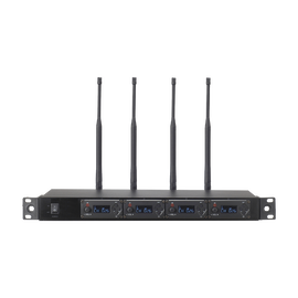Receptor UHF para 4 micrófonos inalámbricos / Pantalla LCD de cristal liquido