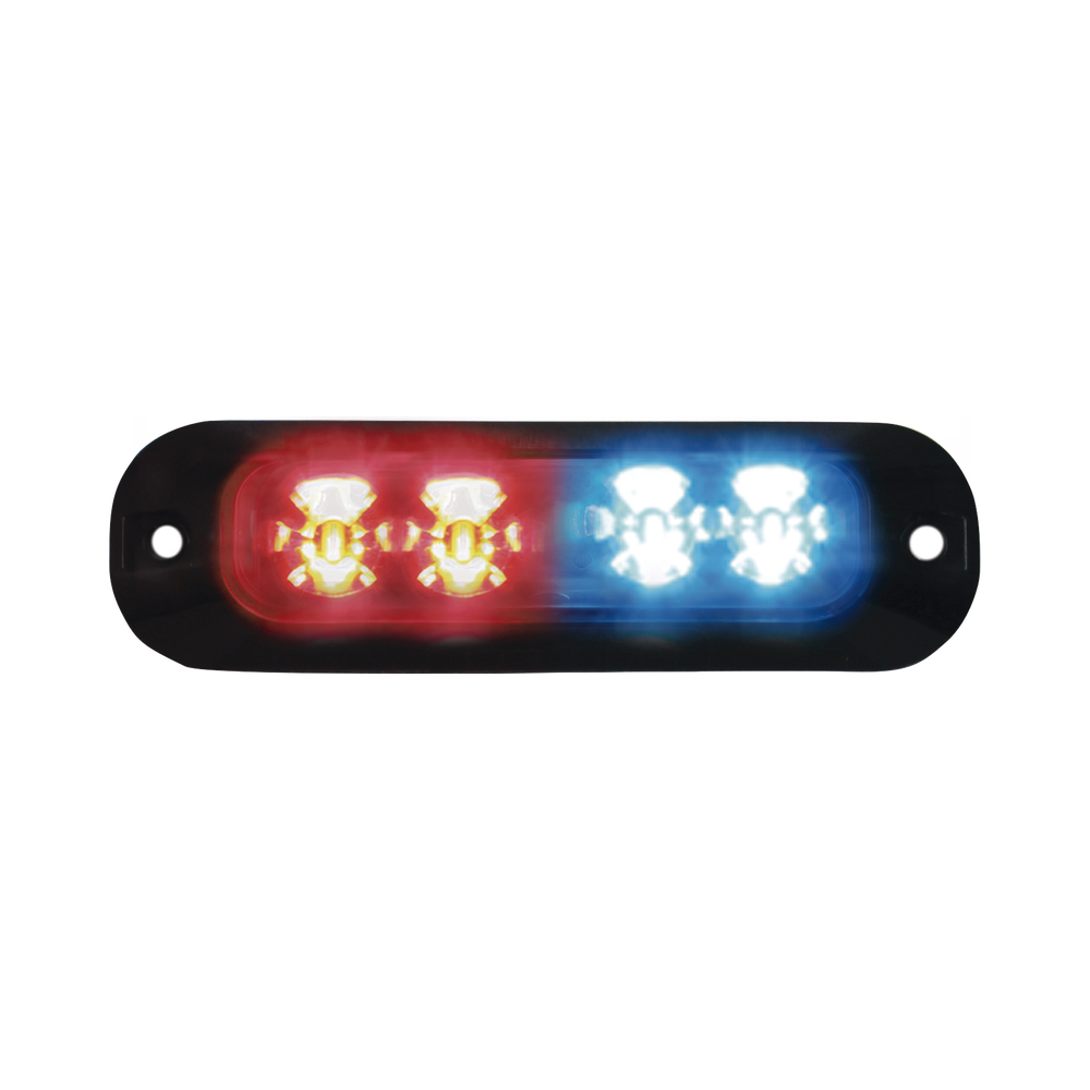 Luz perimetral, 4 LEDs Ultra Brillantes, color Rojo / Azul