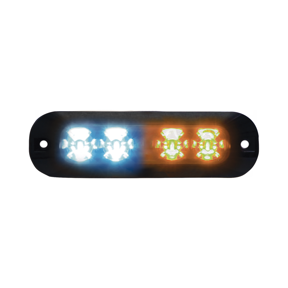 Luz perimetral, 4 LEDs Ultra Brillantes, color ambar / azul
