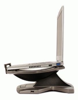 APC Ergonomic Notebook Stand with 4-Port USB 2.0 Hub Plata