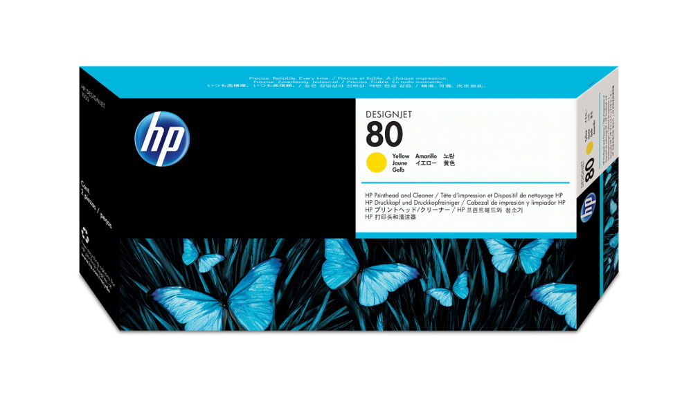HP Limpiador de cabezales de impresión y cabezal de impresión DesignJet 80 amarillo