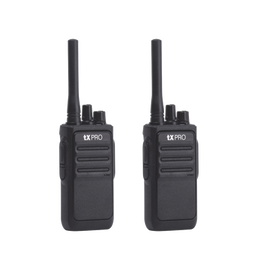 Par de radios analógicos UHF 400-470 MHz de 2 watts de potencia.
