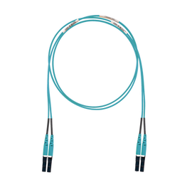 Jumper de Fibra Optica Multimodo 50/125 OM3, LC-LC Duplex, LSZH (Cero Halógenos), Color Aqua, 3 Metros