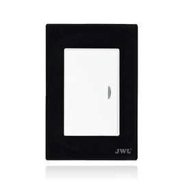 Placa de policarbonato con Interruptor sencillo 10 A/ 127 V CA ~ 60 Hz / Carcasa Negra.