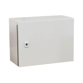 Gabinete de Acero IP66 Uso en Intemperie (500 x 300 x 300 mm) con Placa Trasera Interior Metálica y Compuerta Inferior Atornillable (Incluye Chapa y Llave T).