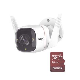 Kit de Cámara IP Wi-Fi / Incluye 1 Pieza Modelo TAPO-C320WS  /  Utiliza La App Tapo / 1 Memoria Micro SD Modelo Mod  HS-TF-E1/64G
