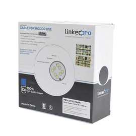 Cable Cat5e de alto rendimiento, con certificaciones ETL, UL, color gris, de 100 m ( 328 ft ) para aplicaciones en CCTV, redes de datos. Uso interior.
