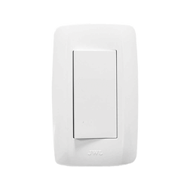 Placa con Interruptor sencillo 10 A/ 127 V CA ~ 60 Hz / Color Blanco.
