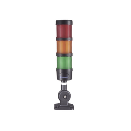 Barra Led Indicadora de estado color Rojo, Ámbar y Verde, con Buzzer integrado, a 100-240 VAC con Montaje  incluido de 60 mm de diámetro