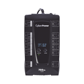 UPS de 750 VA/450 W, Topología Línea Interactiva, Entrada 120 Vca NEMA 5-15P, Tipo Gabinete Compacto, Con 12 Tomas NEMA 5-15R