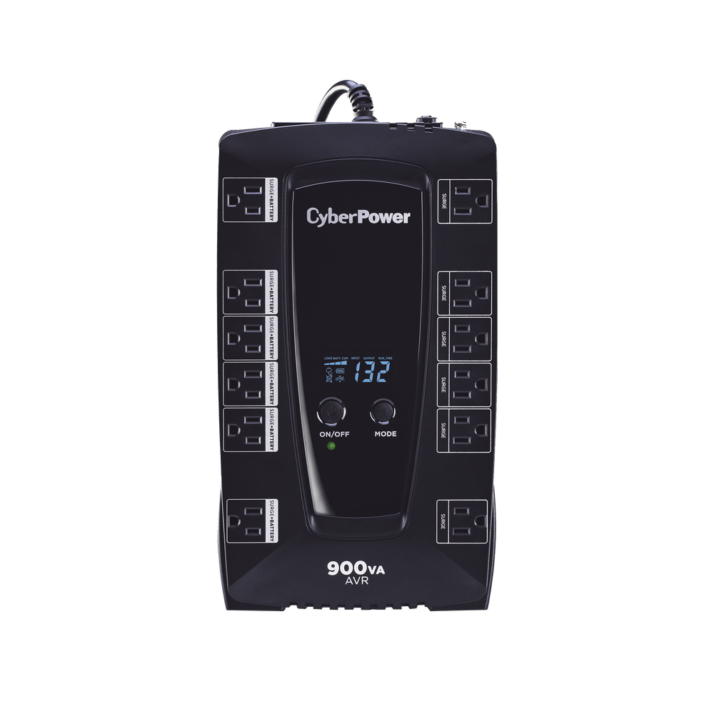 UPS de 900 VA/480 W, Topología Línea Interactiva, Entrada 120 Vca NEMA 5-15P, Tipo Gabinete Compacto, Con 12 Tomas NEMA 5-15R