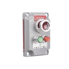 Cubierta para Estación de Control con 2 Botones Pulsadores Rojo-Verde y Luz Piloto Roja / Uso en Áreas Clasificadas.