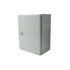 Gabinete de Acero IP66 Uso en Intemperie (300 x 400 x 200 mm) con Placa Trasera Interior y Compuerta Inferior Atornillable (Incluye Chapa y Llave).