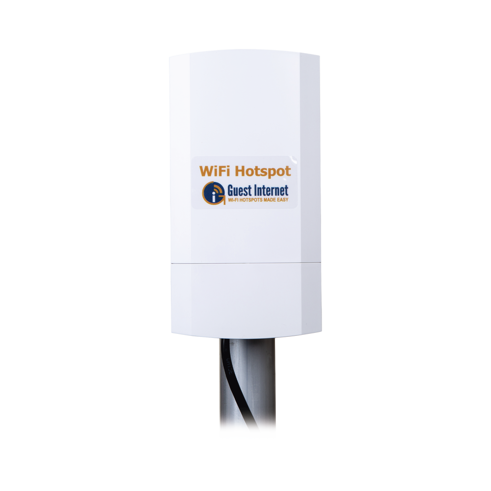 Hotspot inalámbrico 2.4 GHz para exterior, antenas sectorial 8 dBi, Throughput 75 Mbps, ideal para la venta de códigos de acceso a Internet