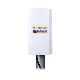 Hotspot inalámbrico 2.4 GHz para exterior, antenas sectorial 8 dBi, Throughput 75 Mbps, ideal para la venta de códigos de acceso a Internet