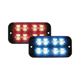 Luz led perimetral multicolor dividida, 16 led, doble hilera,  12vdc, rojo / azul