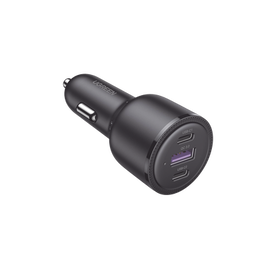 Cargador de Auto de 69W / 2 Puertos USB-C / 1 Puerto USB-A / Compatible con Vehículos de 12 y 24 VCD / Chip Inteligente / Diseño Compacto / Multi Protección / Múltiples Protocolos de Carga / ABS-PC Ignifugo.