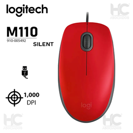 Mouse con cable M110 Silent - Color Rojo Mouse con cable M110 Silent - Color Rojo