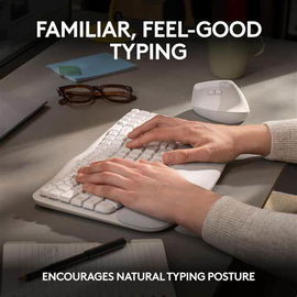 Teclado Wave Keys Serie Ergo Logitech Color Blanco