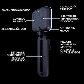 Panel de luz LED Logitech - Litra Glow Panel de luz LED Logitech - Litra Glow