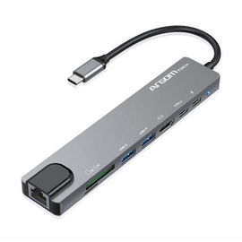 Adaptador One Axess 8 en 1 Tipo-C con paso de energía PD de 100W