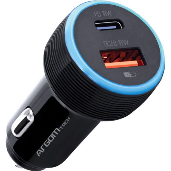 Cargador ArgomTech Force C1 Auto Dual Para Carro Cargador ArgomTech Force C1 Auto Dual Para Carro