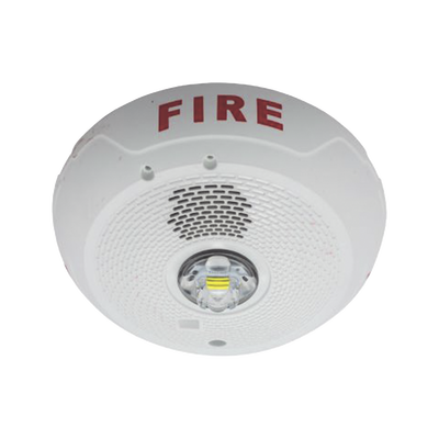 Sirena con Lámpara LED Estroboscópica, Montaje en Techo, Nivel de Candelas Seleccionable, Color Rojo, Nuevo Diseño Moderno y Elegante y Menor Consumo de Corriente