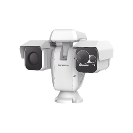 PTZ Punta de Poste IP Dual / Lente Térmico 100 mm (640 X 512) / Lente Óptico 56X Zoom (4 Megapixel) / 800 mts IR Laser / 24 VCA / IP66