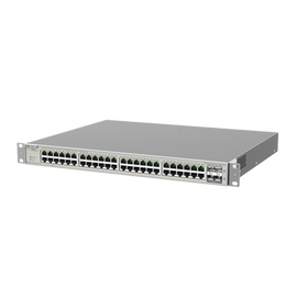 Switch Administrable Capa 3 con 48 puertos Gigabit PoE 802.3af/at + 4 SFP+ para fibra 10Gb, gestión gratuita desde la nube, 740W
