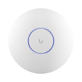 Access Point UniFi WiFi 7 Pro soporta 6 GHz, para interior en techo, 6 streams totales, MU-MIMO 2x2 en cada banda, tribanda, puerto 2.5 GBE. NO incluye POE