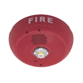 Sirena con Lámpara LED Estroboscópica, Montaje en Techo, Nivel de Candelas Seleccionable, Color Rojo, Nuevo Diseño Moderno y Elegante y Menor Consumo de Corriente