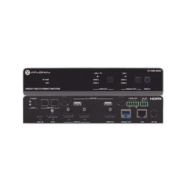 OMEGA Switch Matriz 4x2 de AV Multiformato con Entradas HDMI, USB-C y Display Port / Salidas HDMI y  HDBaseT / para Videoconferencia y Presentaciones