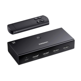 Conmutador HDMI Switch 4@60Hz | 3 Entradas a 1 Salida | 3D | HDR | Dolby Atmos | DTS5.1/7.1 | HDCP2.2 | PCM2.0 | HDMI2.0 | Reduce el Retraso y la perdida de fotogramas | Incluye Control Remoto.