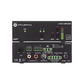 Amplificador de potencia estéreo / mono - 60 Watts / Eficiente clase D / Opcional AES67 (Interfaz de audio en red Dante)