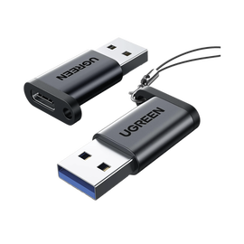 Adaptador USB 3.1 Tipo C a USB-A 3.0 |Carga y Sincronización de Datos | Admite Corriente de 3A | Transferencia de hasta 5 Gbps | Amplia Compatibilidad | Chip VL160 | Caja de Aluminio | Color Negro.