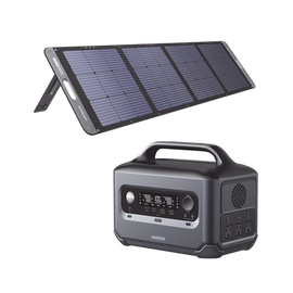 Kit de Estación de Energía Portátil 600W (680Wh) + Panel Solar Plegable de 100W.